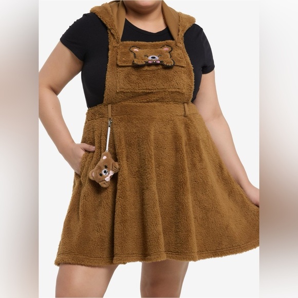 Charming Brown Bear Mini Dress with Hood - Picture 2 of 9
